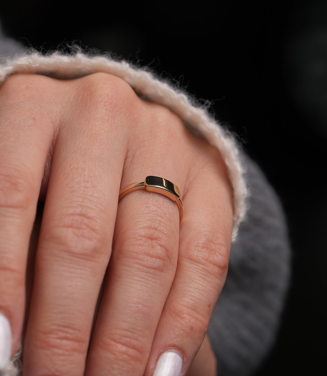 Golden Statement Ring – 585er Gold