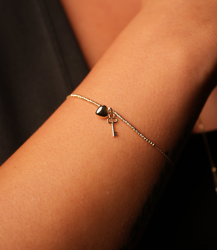 Dorika Schlüssel der Liebe Armband – 585er Gold
