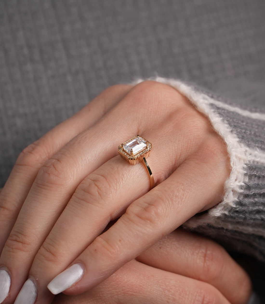 Baguette Royaler Schein Ring – 585er Gold