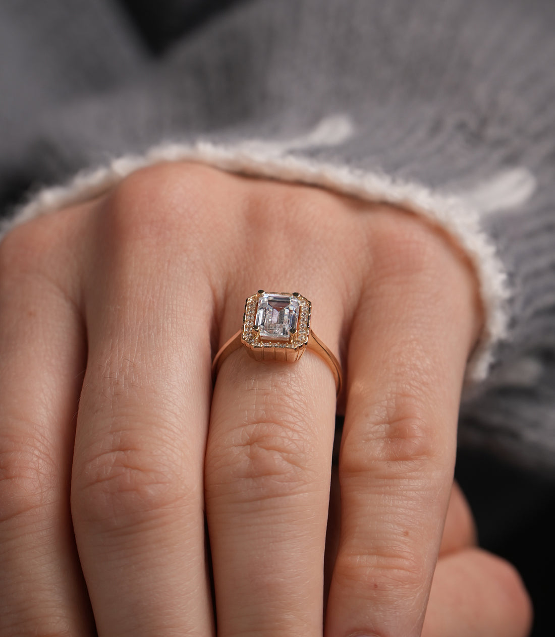 Baguette Royaler Schein Ring – 585er Gold