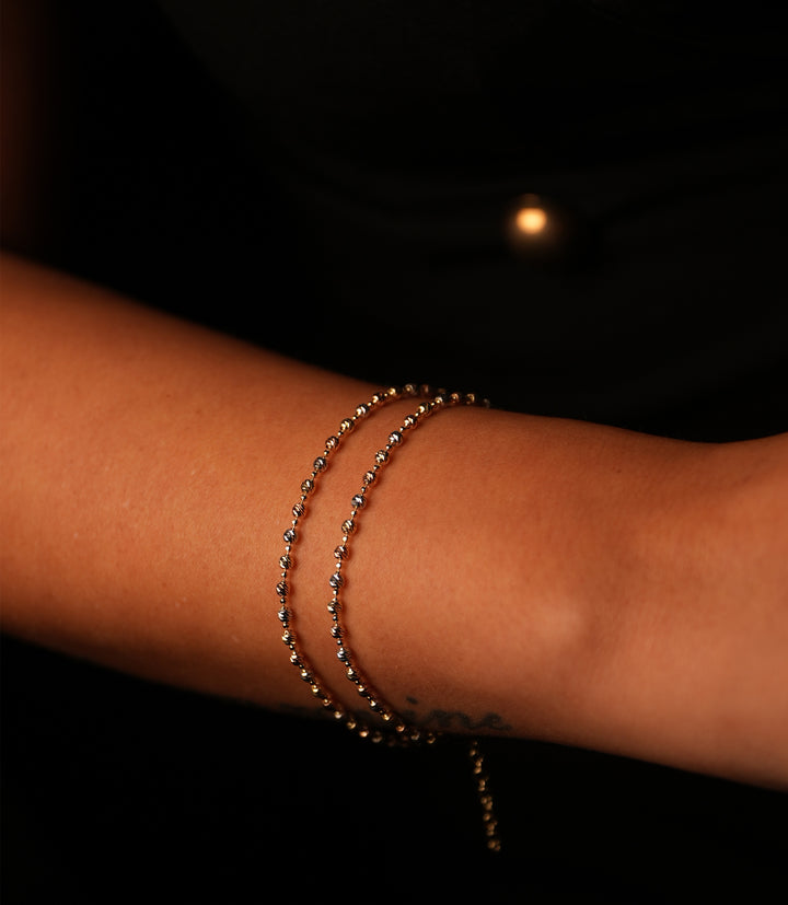 Dorika Tricolor schlicht – Armband – 585er Gold