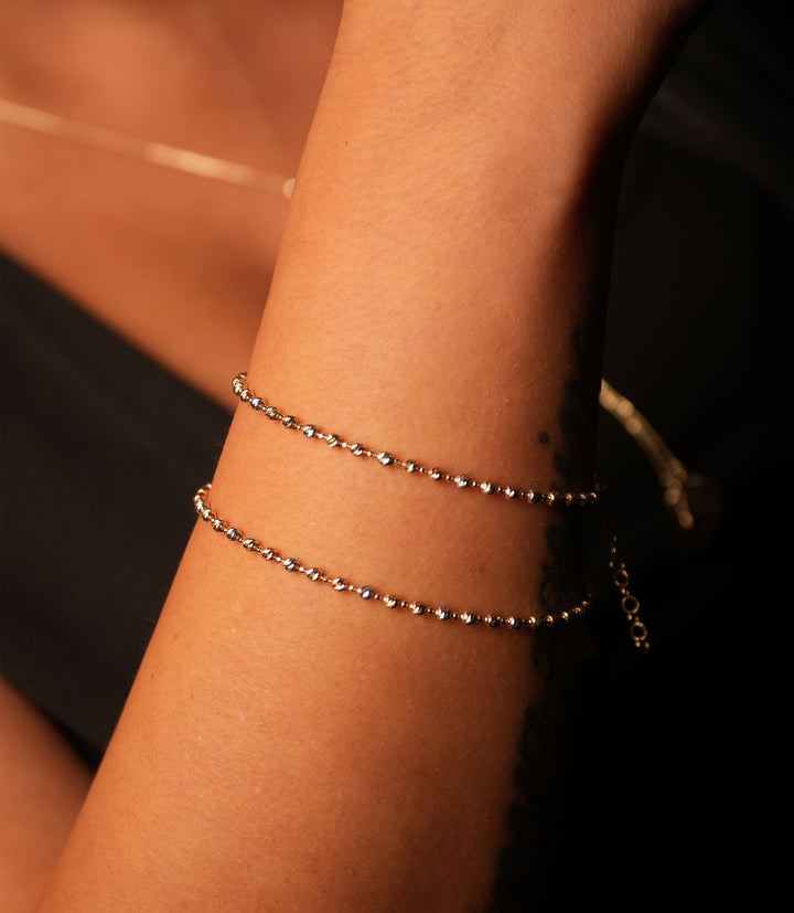 Dorika Tricolor schlicht – Armband – 585er Gold