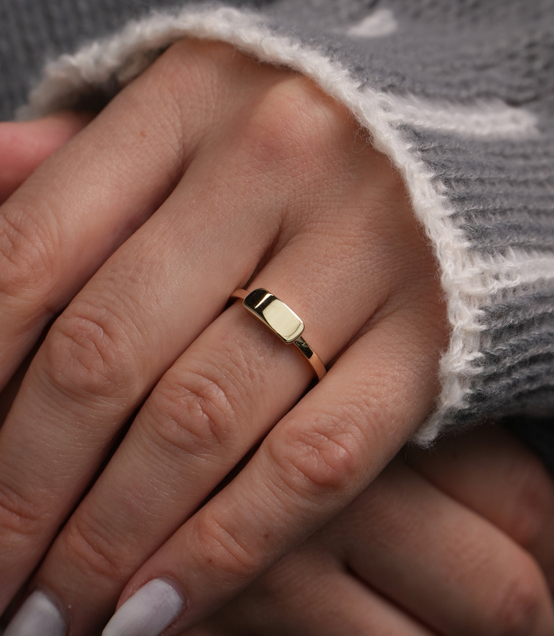 Golden Statement Ring – 585er Gold