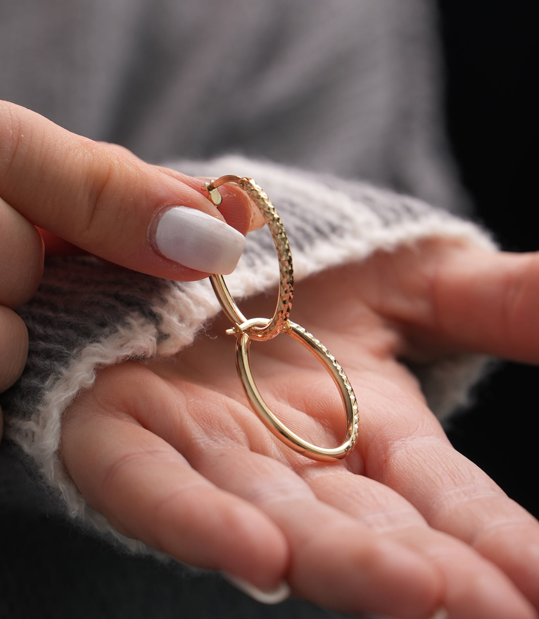 Halbdorika Creolen – 585er Gold
