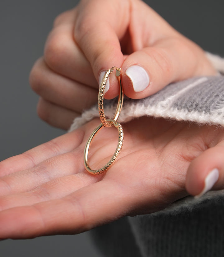 Halbdorika Creolen – 585er Gold