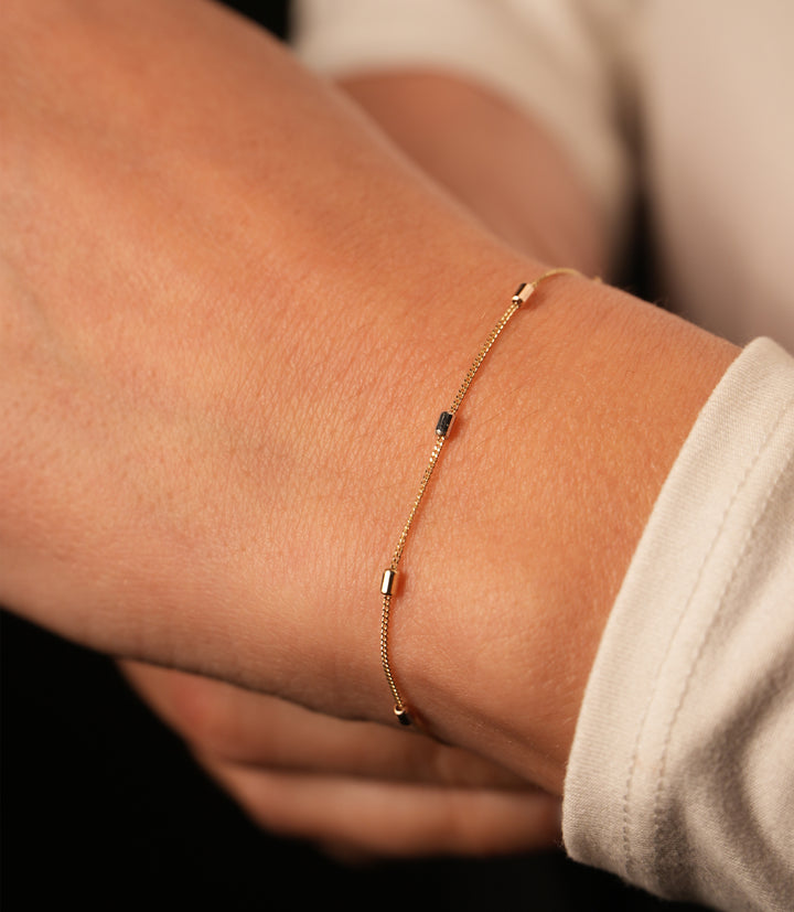 Tricolor Dezent Armband – 585er Gold