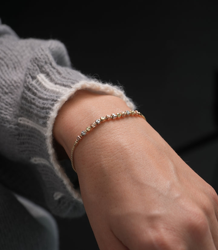 Dorika Tricolor Halb Armband – 585er Gold