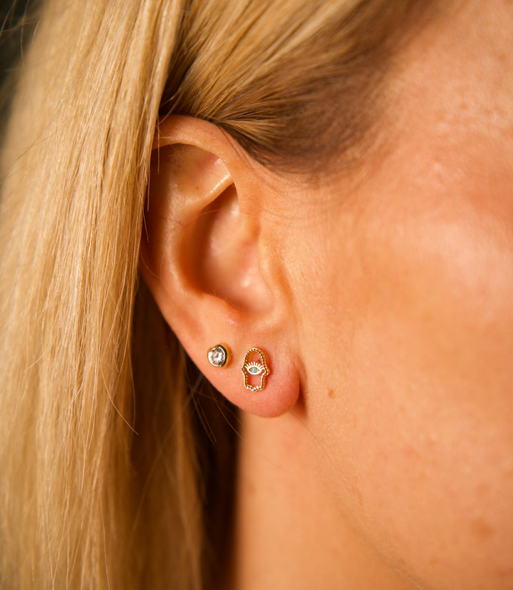 Nazar Türkis Stecker – Ohrring – 585er Gold