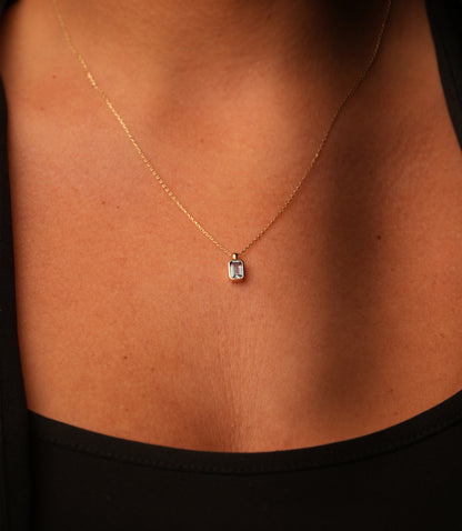 Baguette Hellblau -Kette 585er Gold - Elina Gold