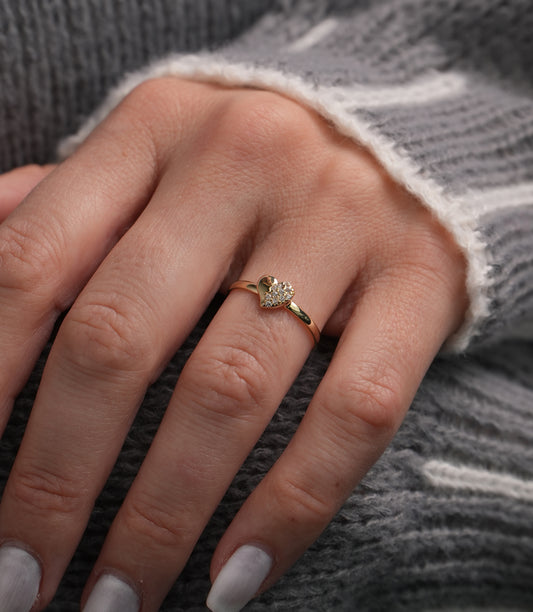 Heart-of-Gold-Ring - 585er Gold - Elina Gold