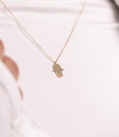 ''Fatimas Hand''-Kette - 585er Gold - Elina Gold