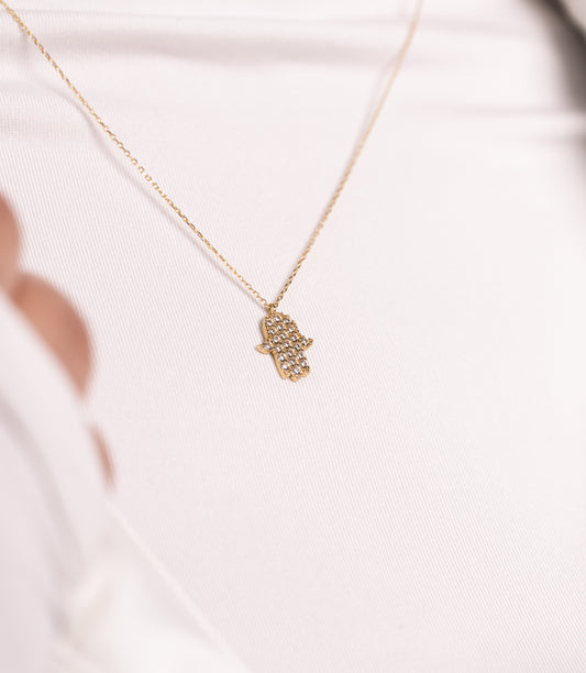 ''Fatimas Hand''-Kette - 585er Gold - Elina Gold