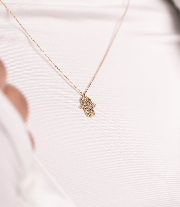 Fatimas Hand Kette – 585er Gold