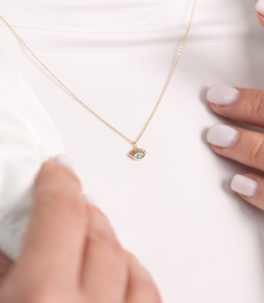 ''Nazar Auge''-Kette - 585er Gold - Elina Gold