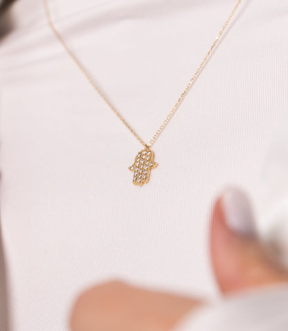 ''Fatimas Hand''-Kette - 585er Gold - Elina Gold