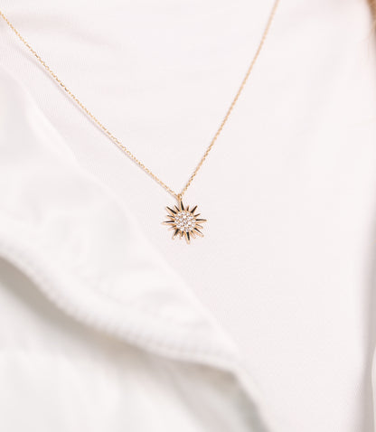 ''Sonne Glitzer''-Kette - 585er Gold - Elina Gold