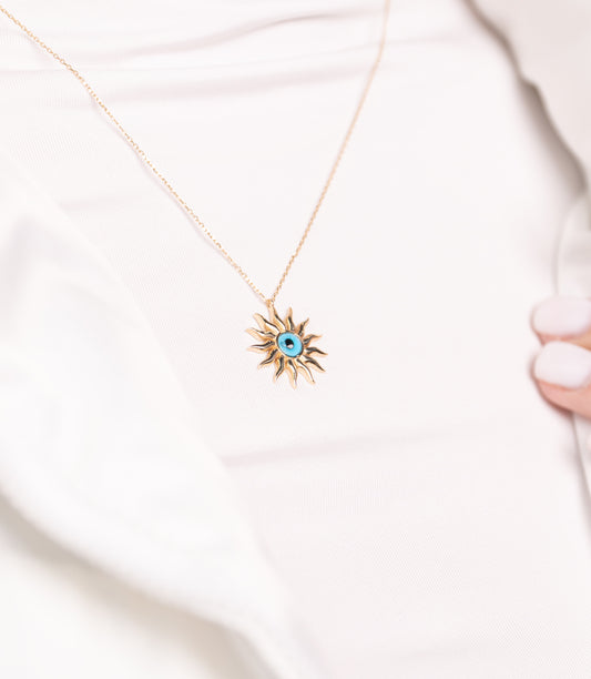 ''Nazar Sonne''-Kette - 585er Gold - Elina Gold