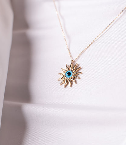 ''Nazar Sonne''-Kette - 585er Gold - Elina Gold