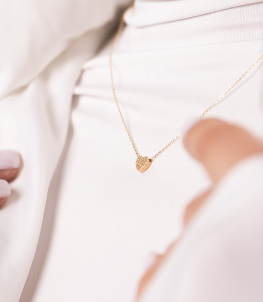''Herz Zirkonia'''-Kette - 585er Gold - Elina Gold