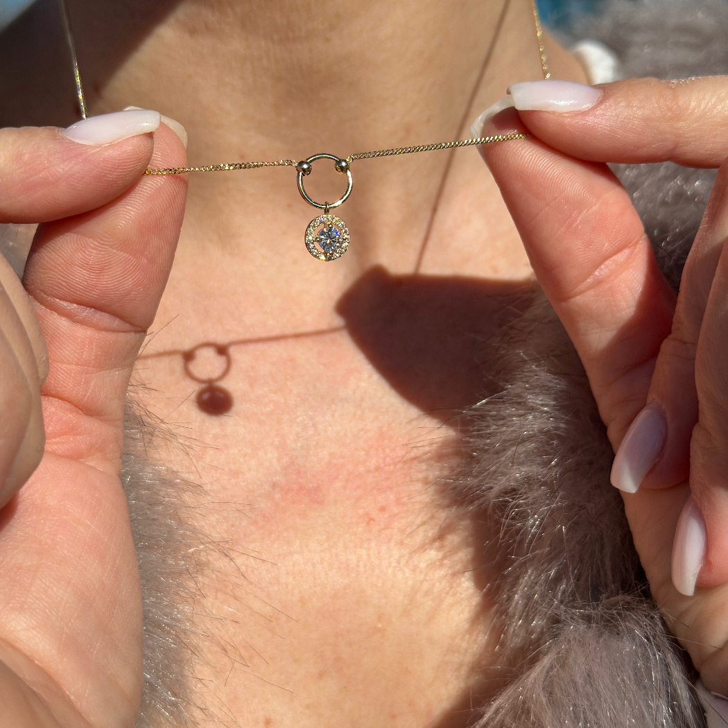 Glitzer Kreis Halskette