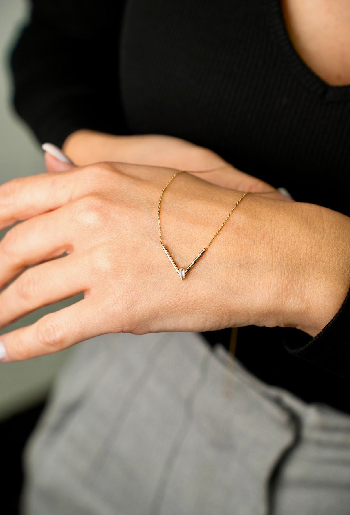 Elina V Shine – Echtgold-Halskette - Elinagold