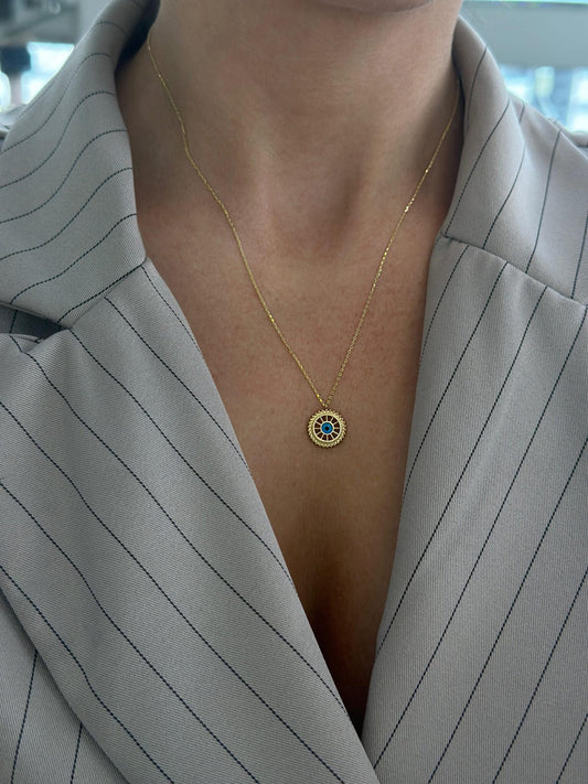 ''Vintage Nazar''-Kette - 585er Gold - Elina Gold