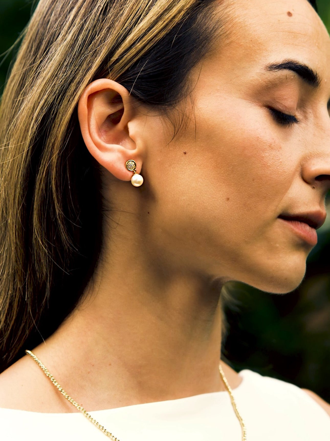 Süßwasserperlen Ohrringe mit Zirkonia