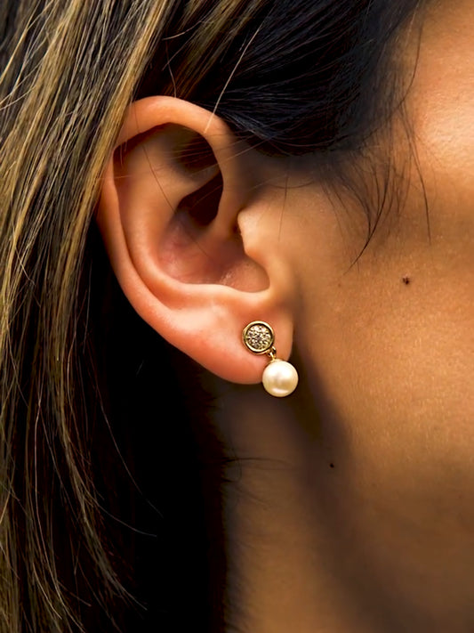 Süßwasserperle - Ohring - 585er Gold- mit Zirkonia - Elinagold