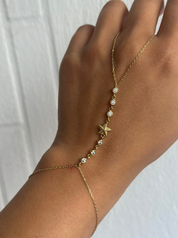 Seestern Handkette – 585er Gold