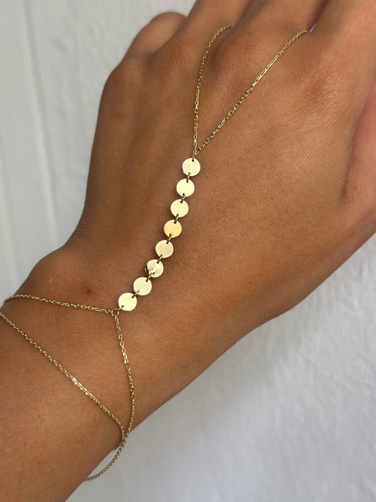 Platten- Handkette – 585er Gold – Elina Gold
