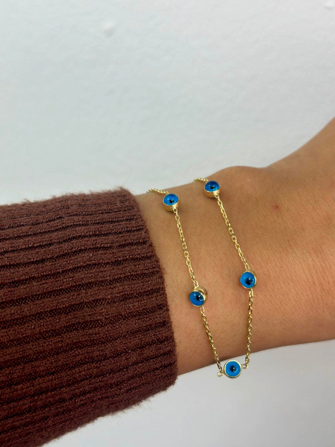 Multi Nazar Armband – 585er Gold