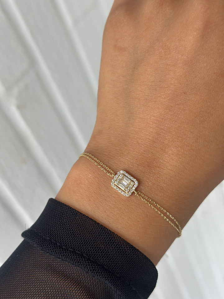 Baguette Armband – 585er Gold