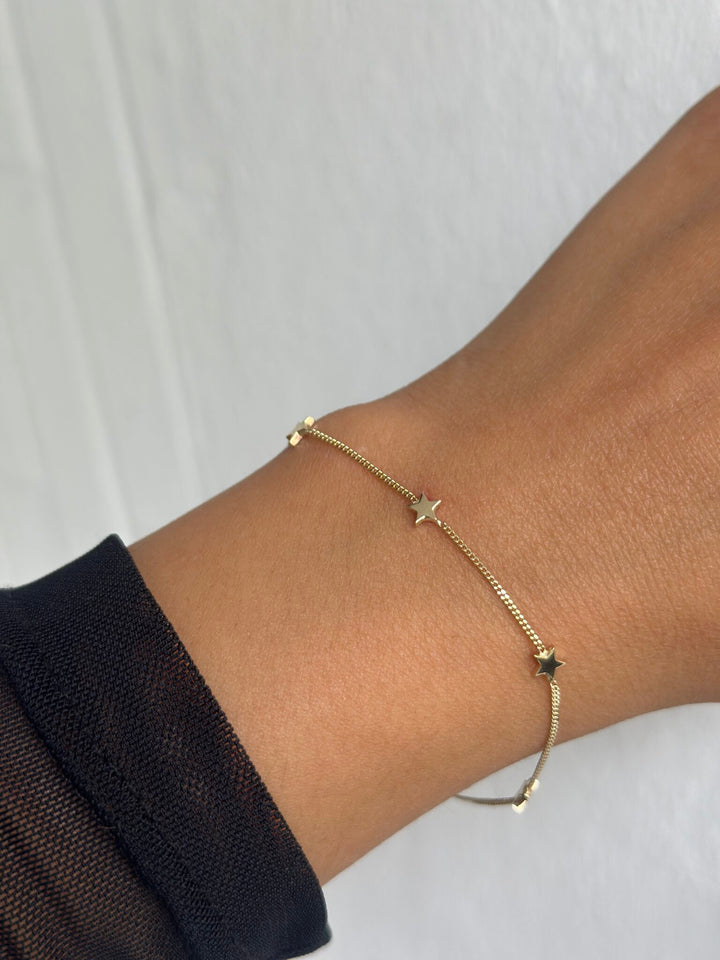 Fünf Sterne Armband – 585er Gold