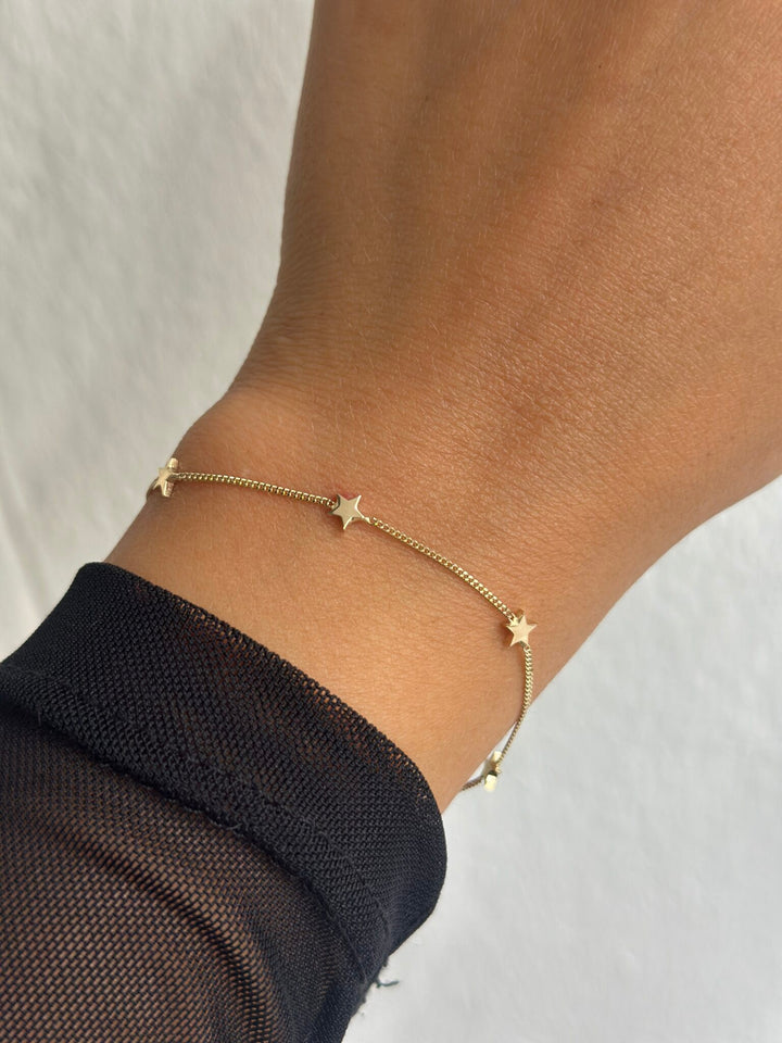 Fünf Sterne Armband – 585er Gold