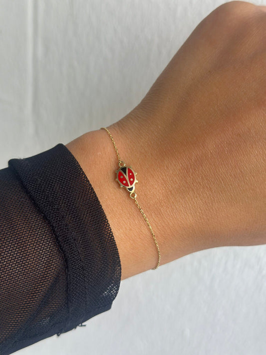Marienkäfer -Armband – 585er Gold – Elina Gold