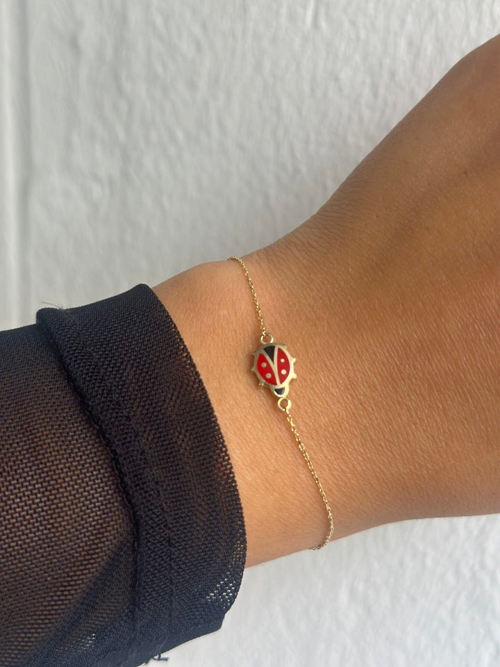 Marienkäfer Armband – 585er Gold