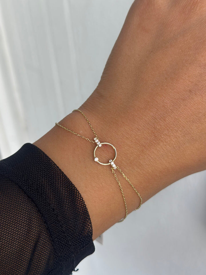Kreis Element Filigran Armband – 585er Gold