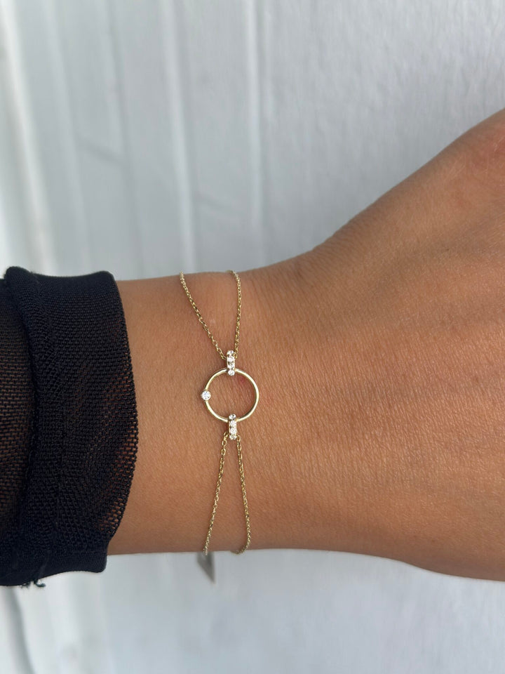 Kreis Element Filigran Armband – 585er Gold