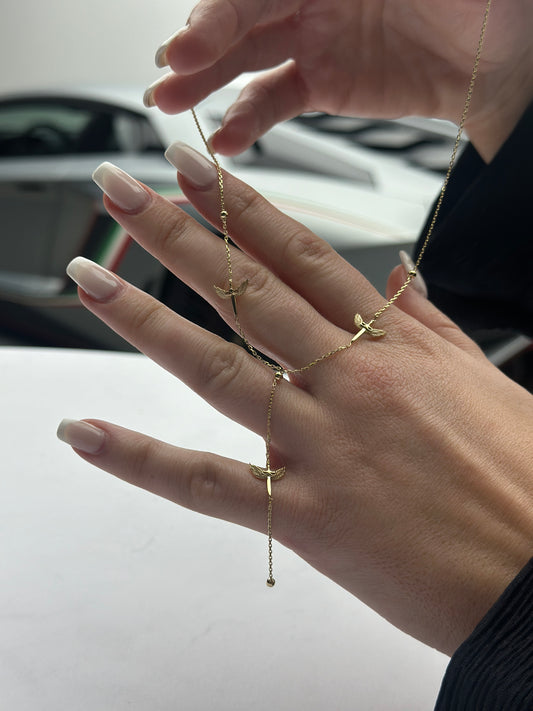 ''Goldener Mikail dreifach''-Kette - 585er Gold - Elina Gold