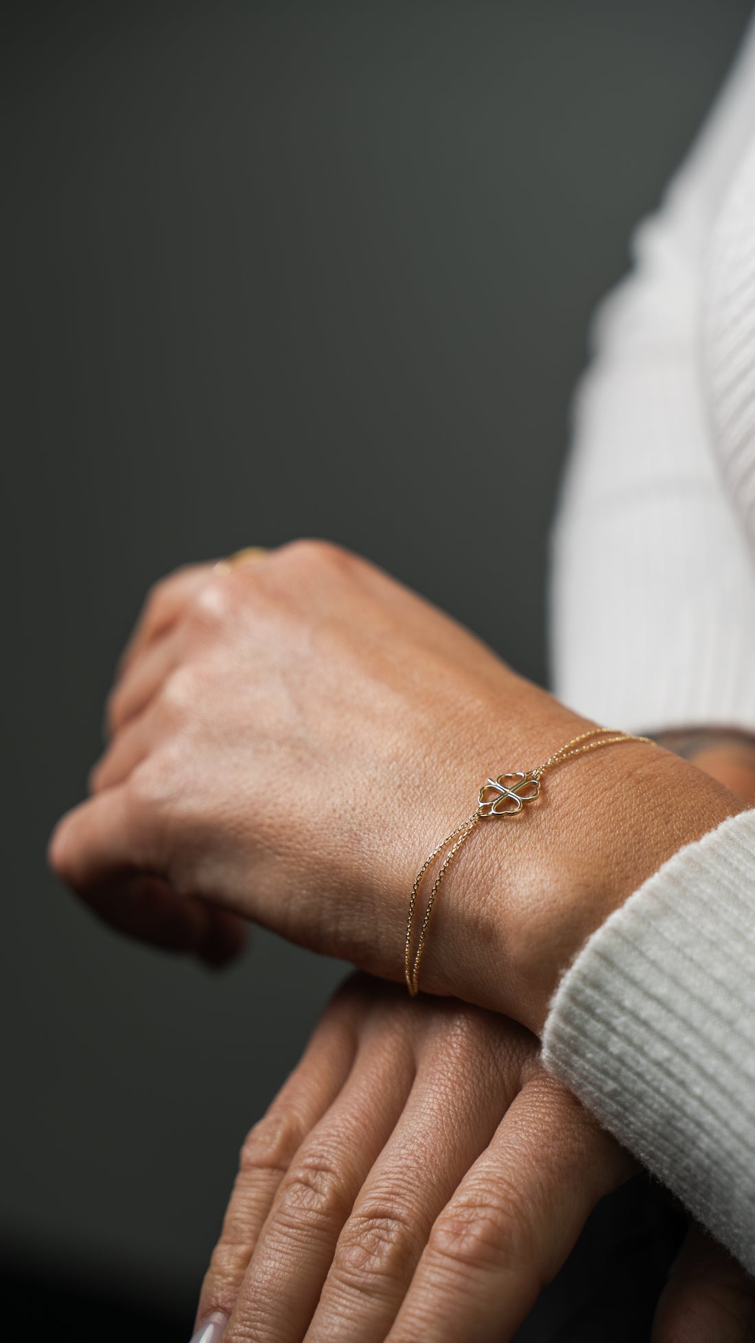 Kleeblatt Rahmen - Armband - Elina Gold