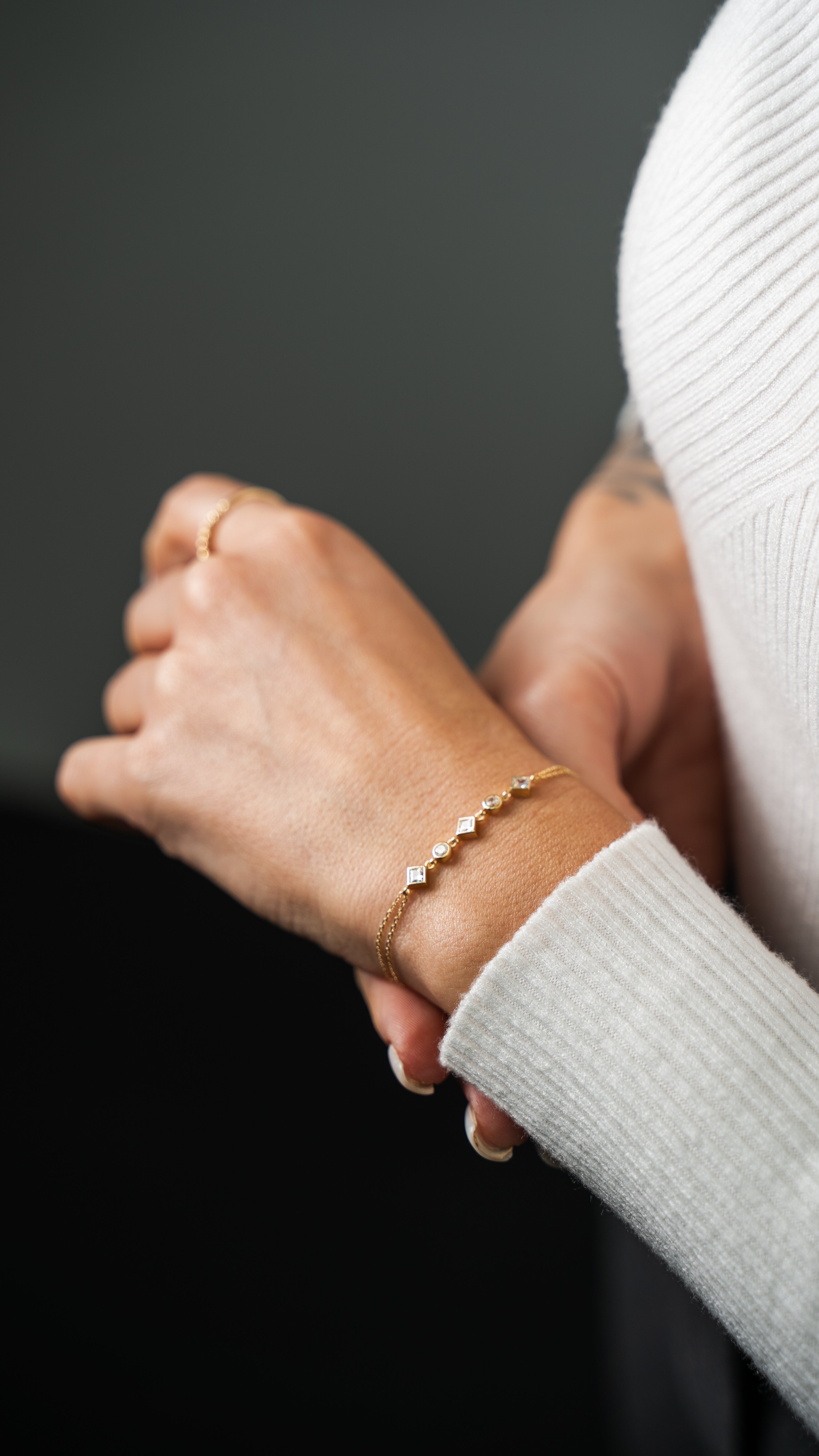 Kreis Quadrat - Armband - Elina Gold