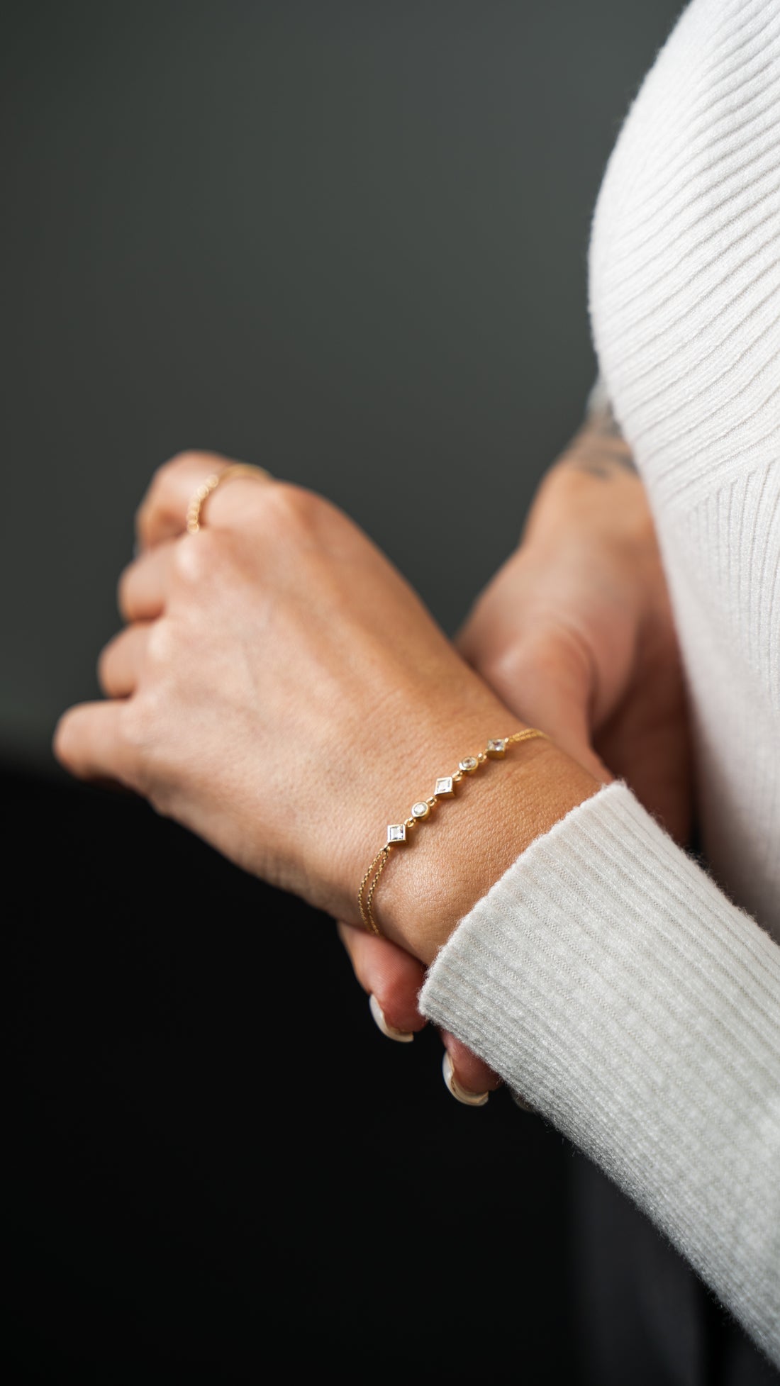 Kreis Quadrat - Armband - Elina Gold