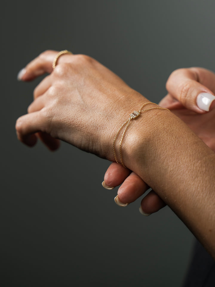 Baguette Rechteck Filigran - Armband - Elina Gold