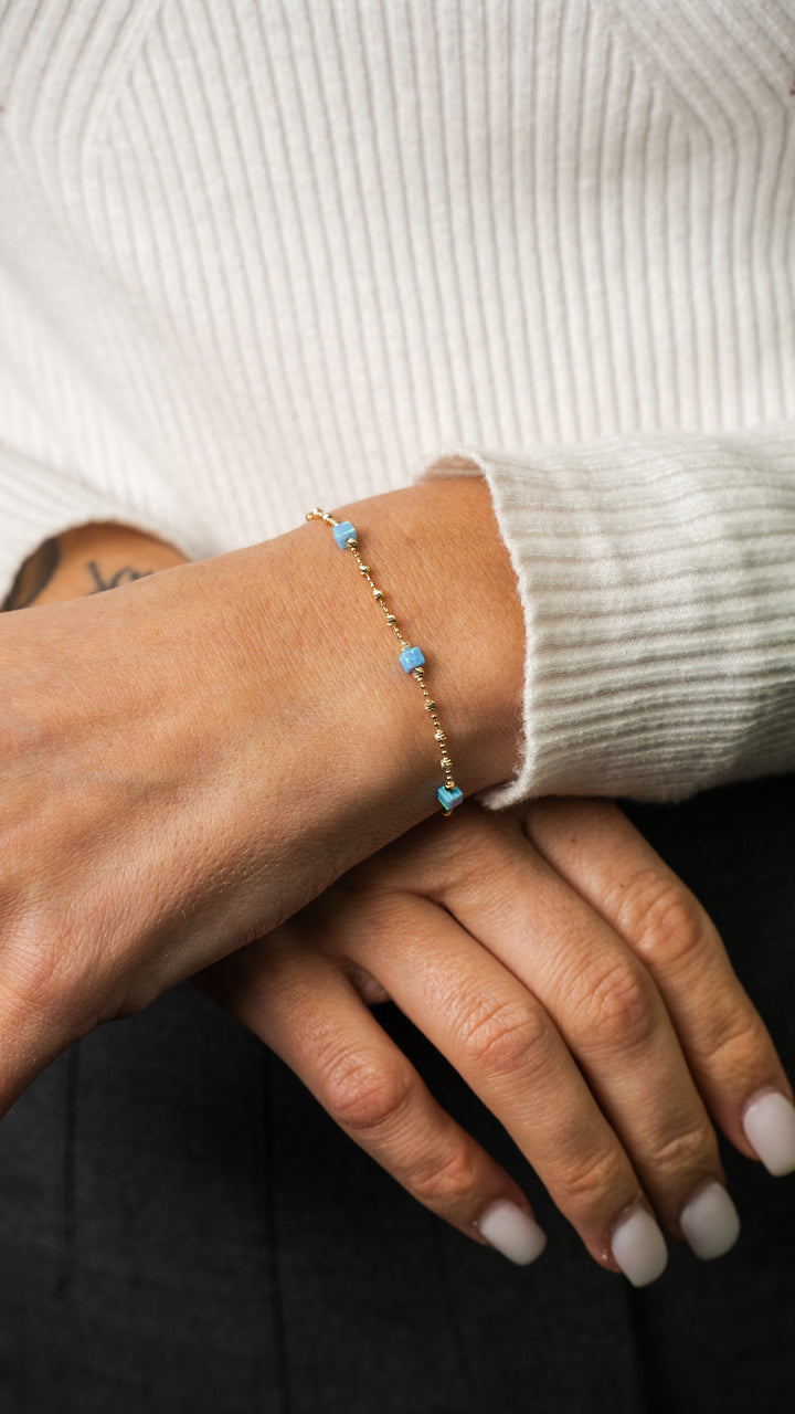 Dorika Blauer Opalit Armband