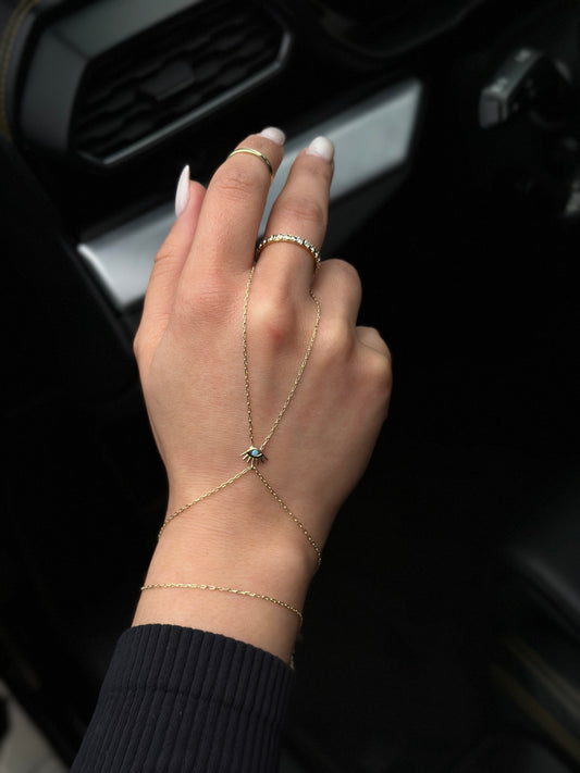 ''Nazar Auge''-Handkette - 585er Gold - Elina Gold